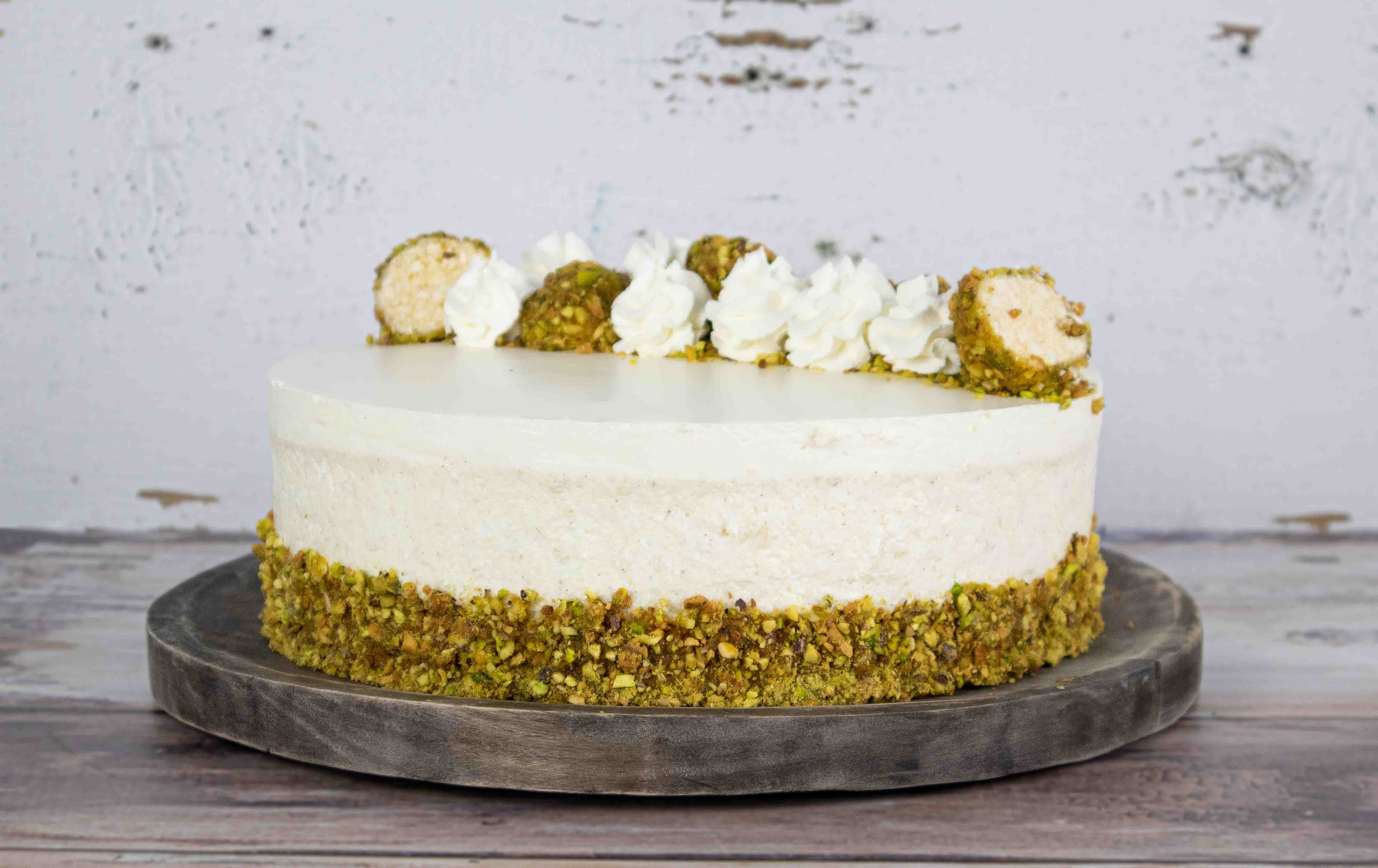 Pisztáciás túrógombóc torta