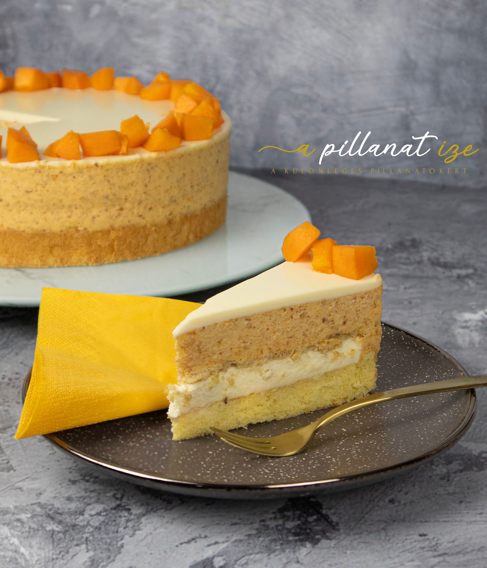 Sós mandulás - sárgabarackos torta fehércsokival 