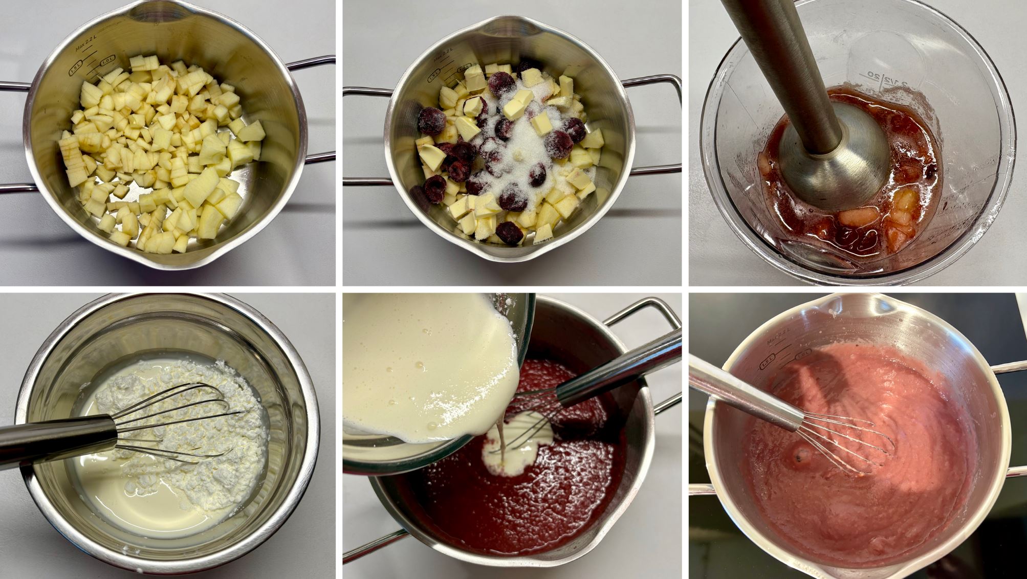 Almás - cseresznyés panna cotta torta recept 