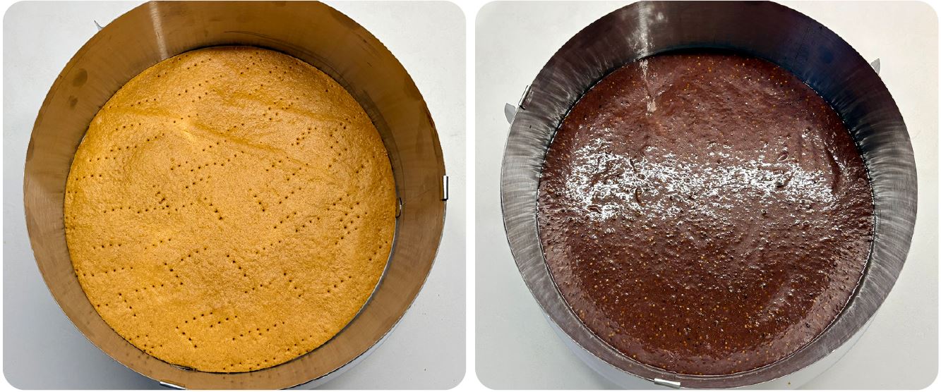 Fügés torta áfonyával és vaníliamousse-szal recept