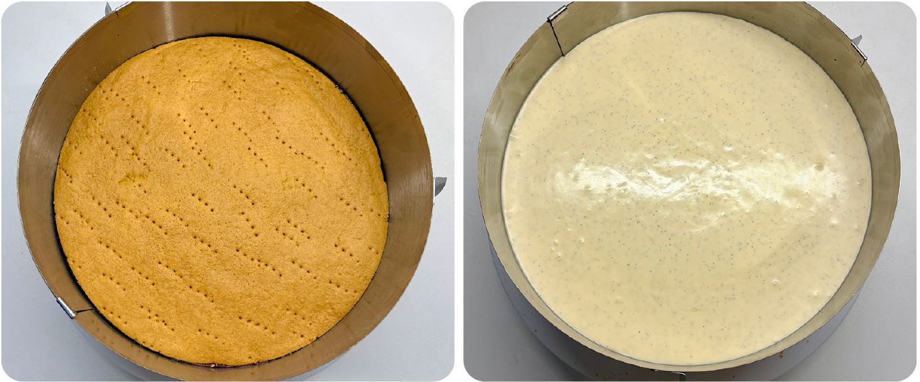 Fügés torta áfonyával és vaníliamousse-szal recept