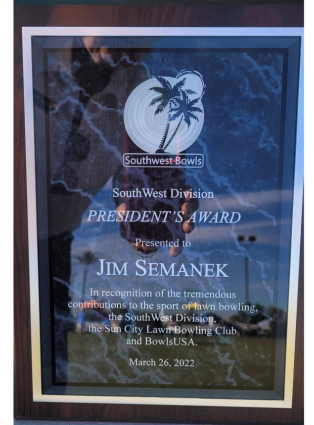 Southwest Bowls President's Award
