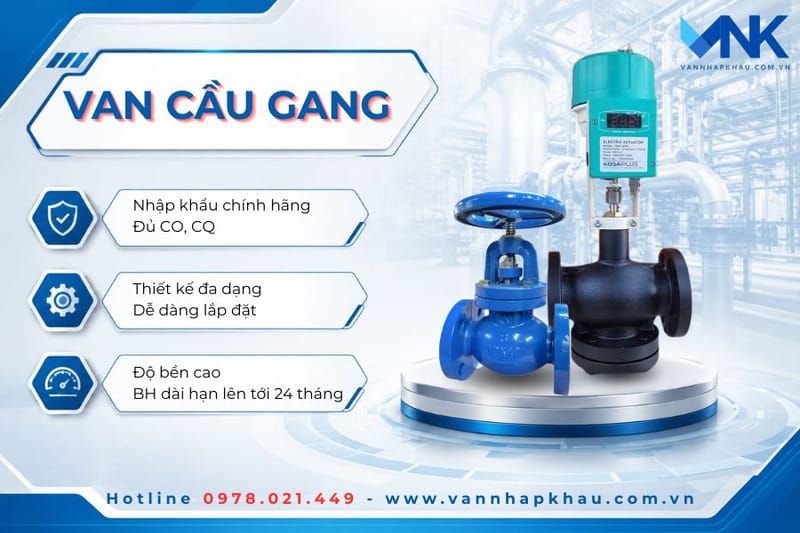 Các hệ thống sử dụng van cầu gang để điều tiết dòng chảy