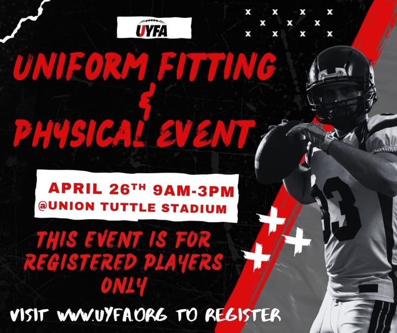 UYFA UNIFORM FITTING & PHYSICALS EVENT