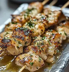 3 Brochettes de poulet.