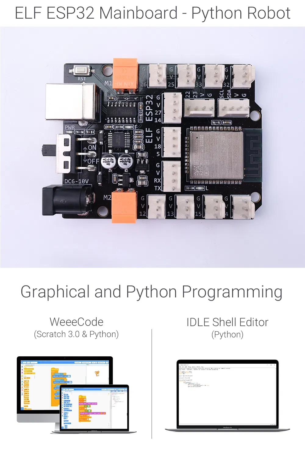 Green World Python Learning Starter Kit Esp32 Stem Education Programming Arduino Robot for Kids Students