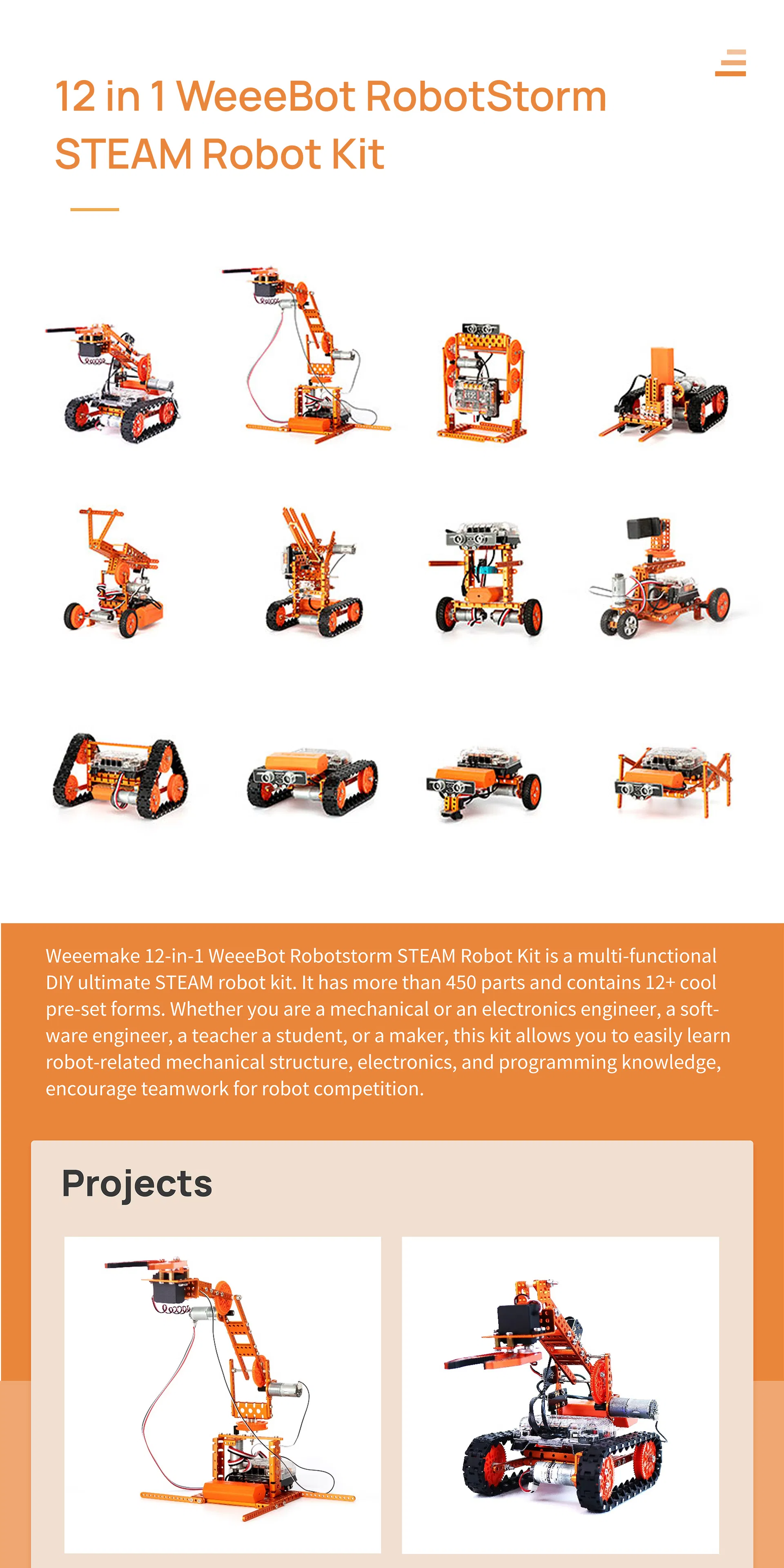 12 in 1 Dly Programming Coding Maker Stem Education Robots Kit for School