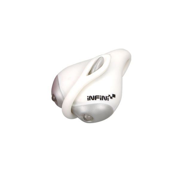 Luce LED in silicone montata su manubrio di bici, piccola e portatile, bianca