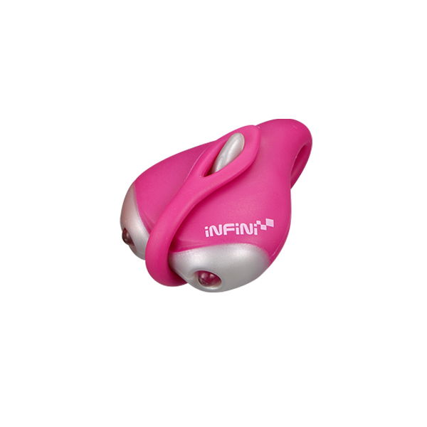 Luce LED in silicone montata su manubrio di bici, piccola e portatile, rosa