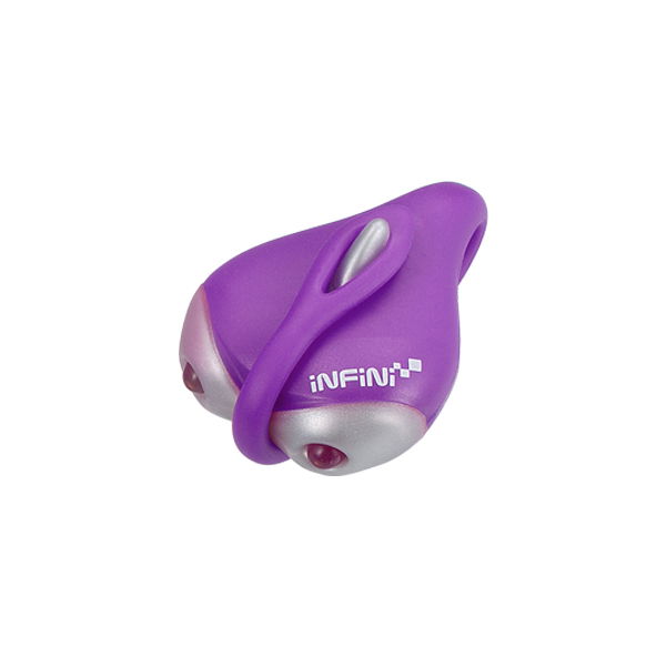 Luce LED in silicone montata su manubrio di bici, piccola e portatile, viola