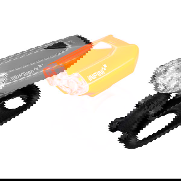 Fanalino anteriore bici LED ricaricabile USB, 80 lumen, compatto e leggero, arancio