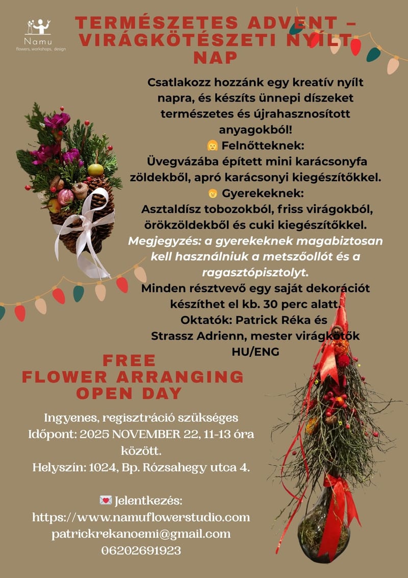 Virágkötészeti nyílt nap-Természetes Advent