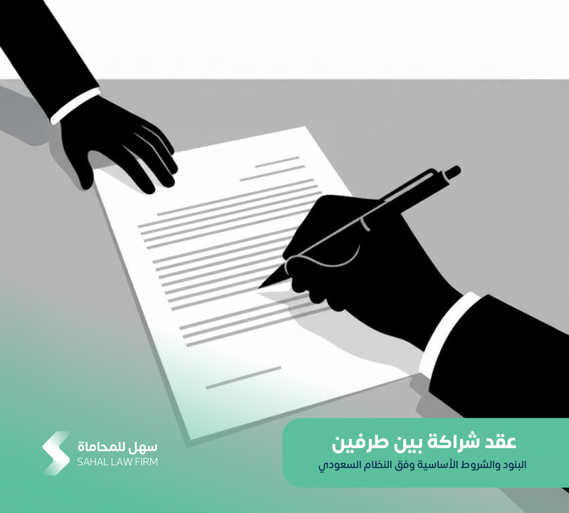 عقد شراكة بين طرفين: البنود والشروط الأساسية وفق النظام السعودي