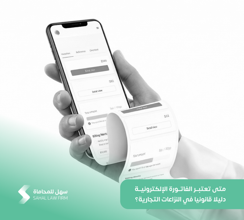 متى تعتبر الفاتورة الإلكترونية دليلا قانونيا في النزاعات التجارية؟