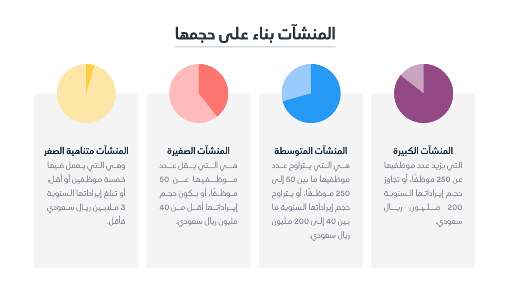 حجم المنشآت الكبيرة والصغيرة والمتوسطة ومتناهية الصغر.