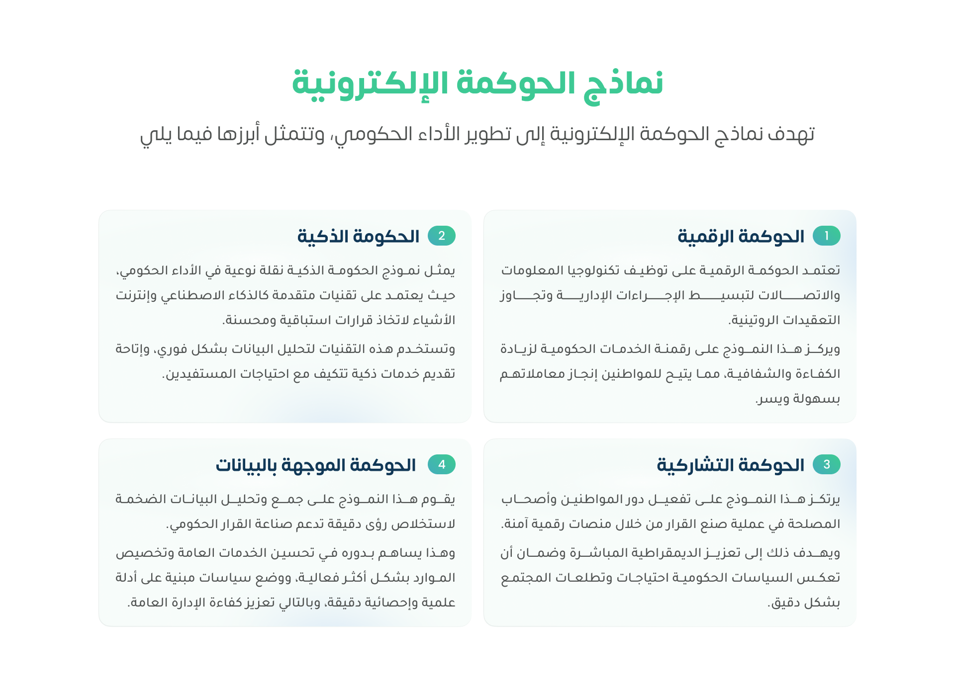 نماذج الحوكمة الإلكترونية