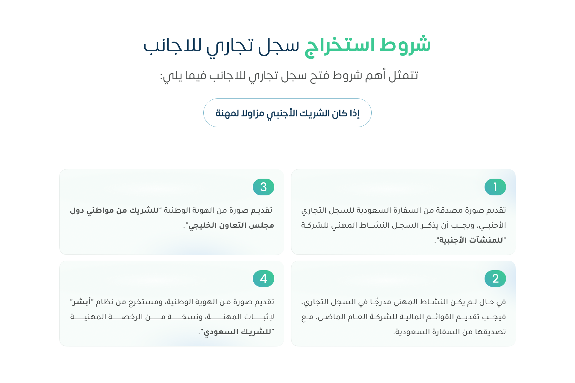 شروط استخراج سجل تجاري للاجانب