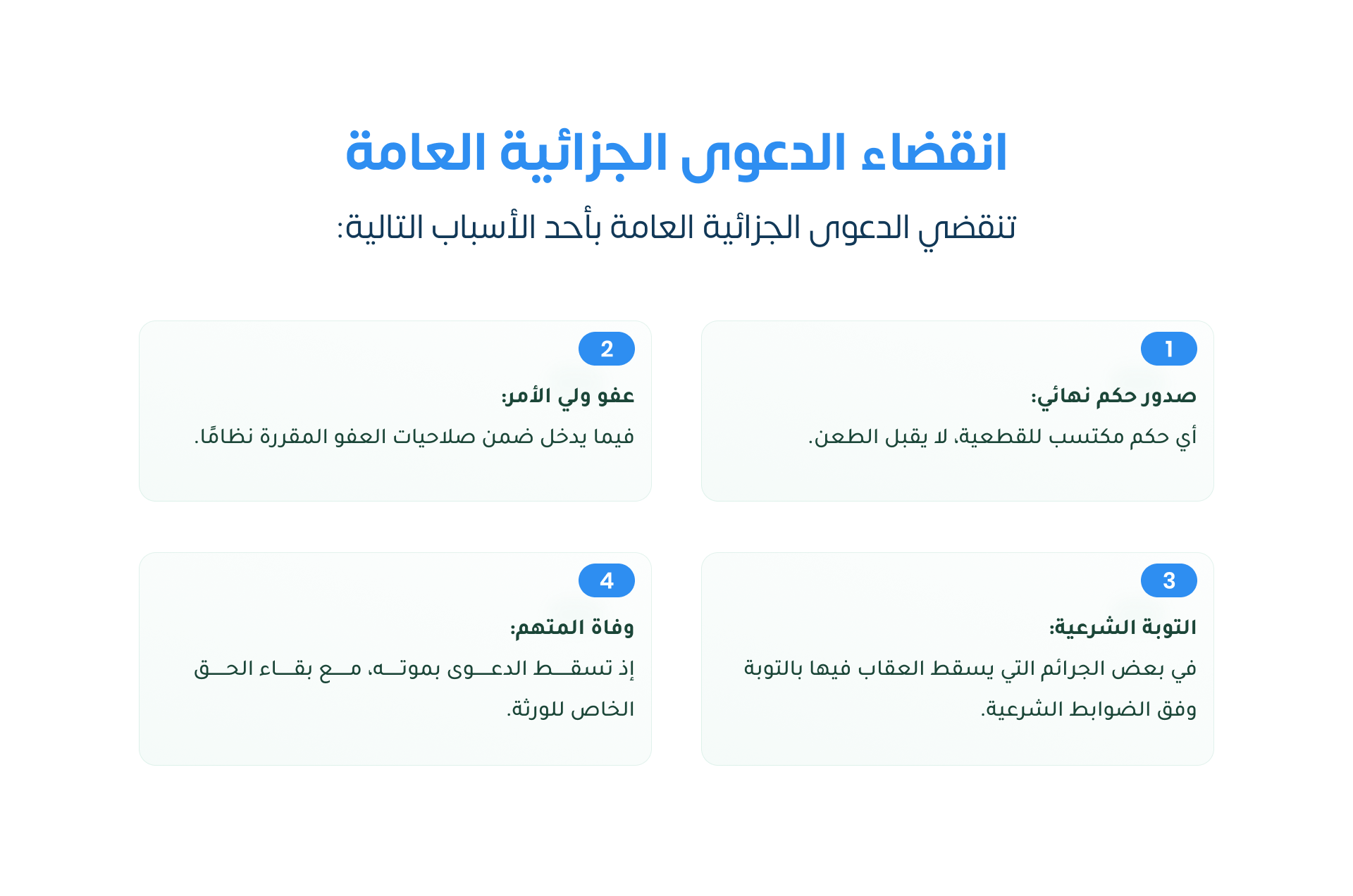 انقضاء الدعوى الجزائية العامة