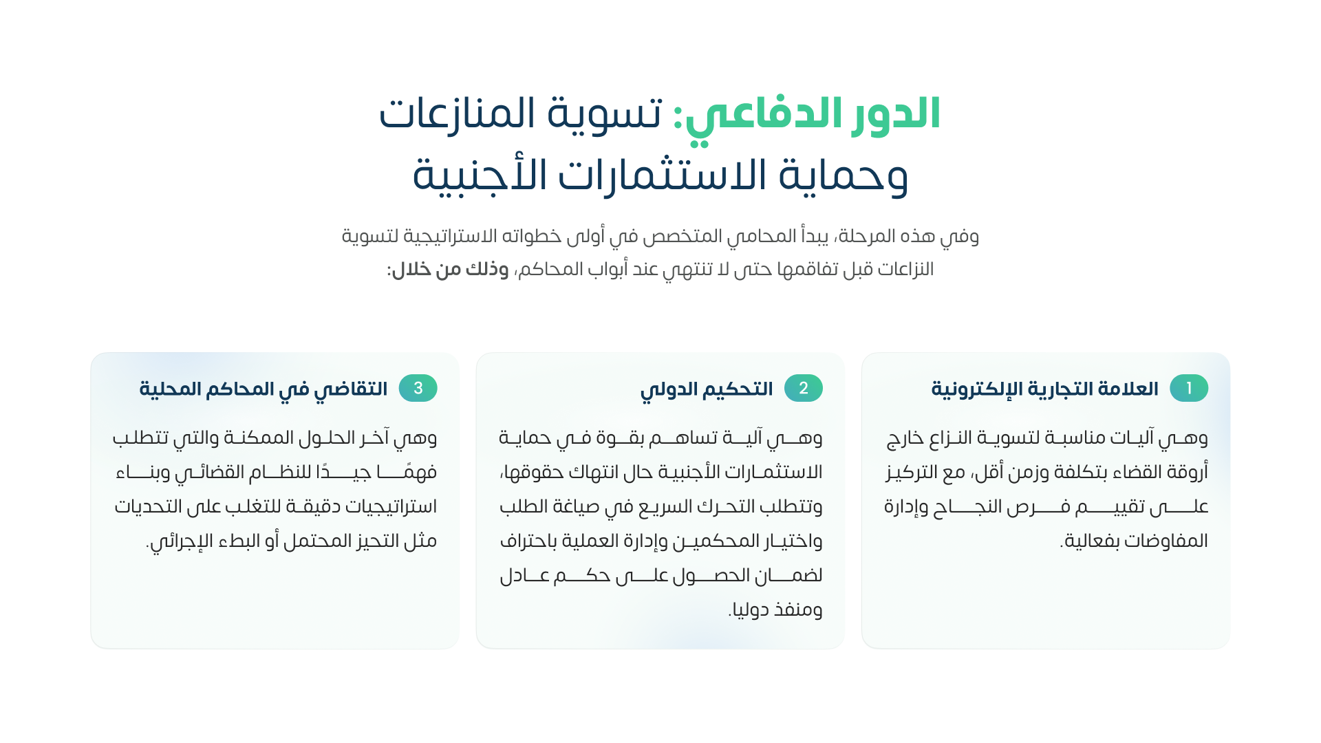 تسوية المنازعات وحماية الاستثمارات الأجنبية