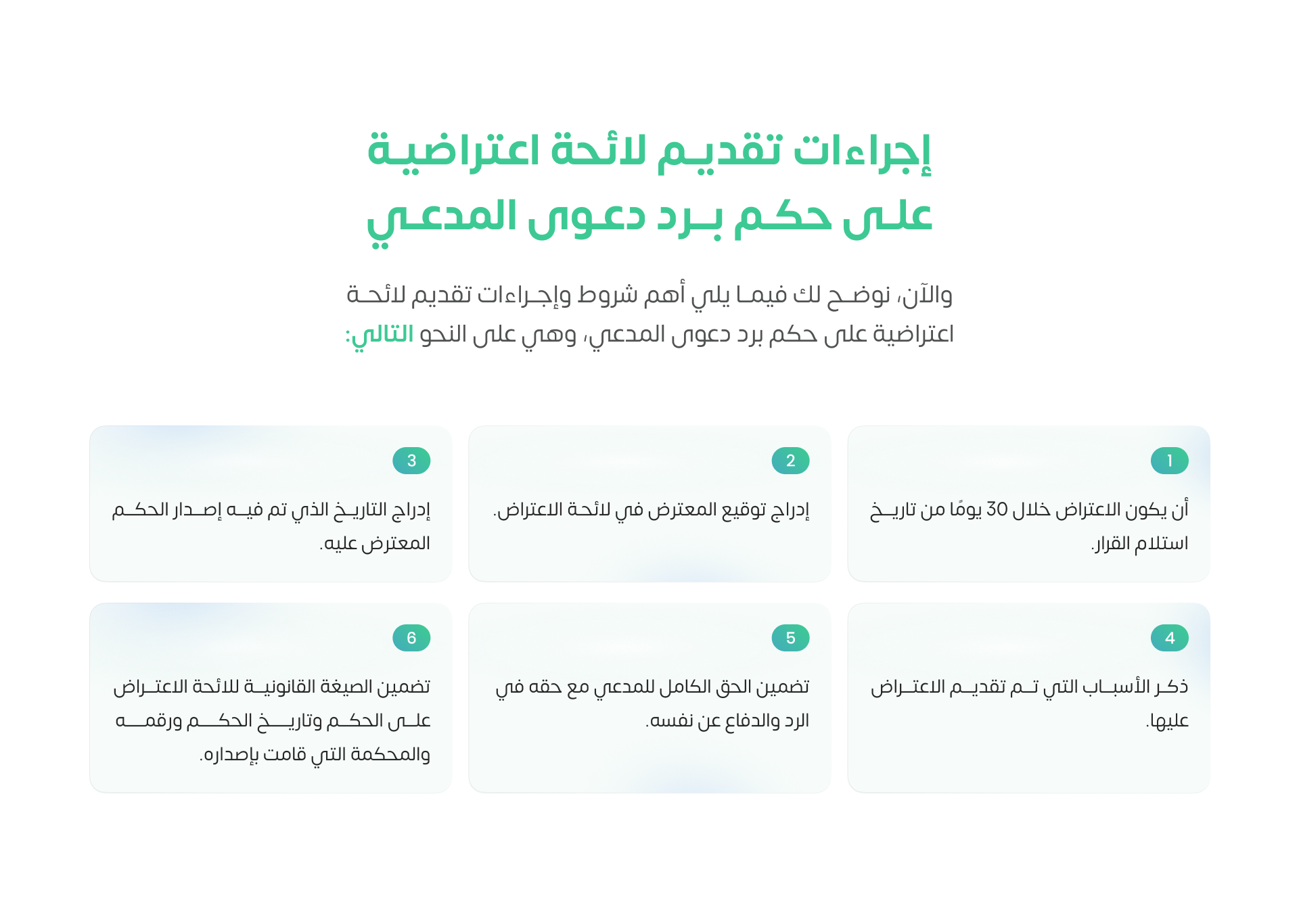 إجراءات تقديم لائحة اعتراضية على حكم برد دعوى المدعي