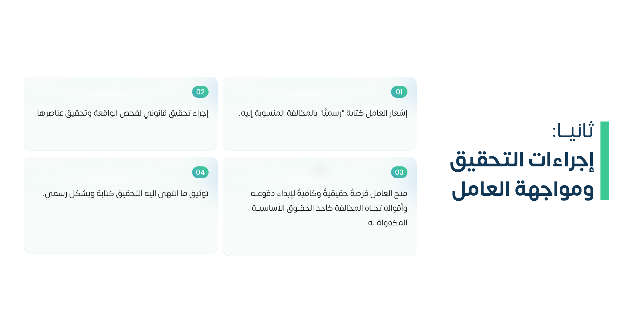 إجراءات التحقيق ومواجهة العامل