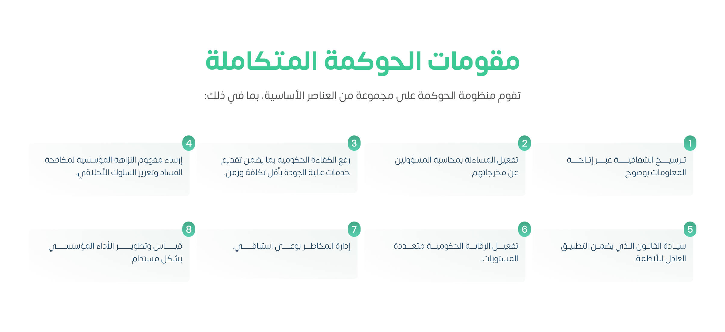 مقومات الحوكمة المتكاملة