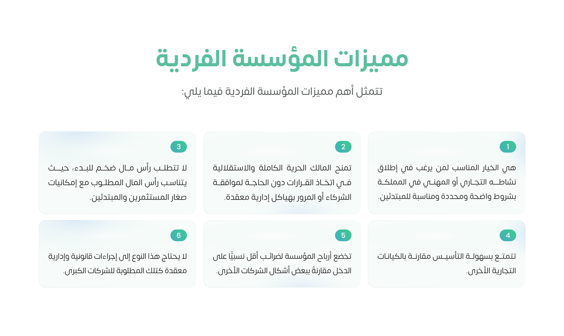 مميزات وعيوب المؤسسة الفردية