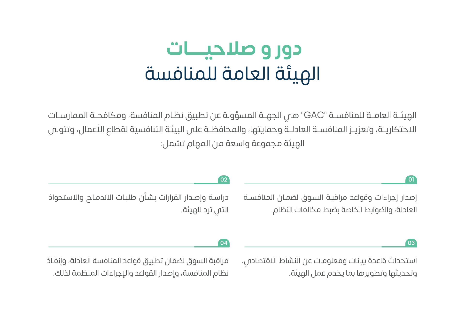 دور وصلاحيات الهيئة العامة للمنافسة