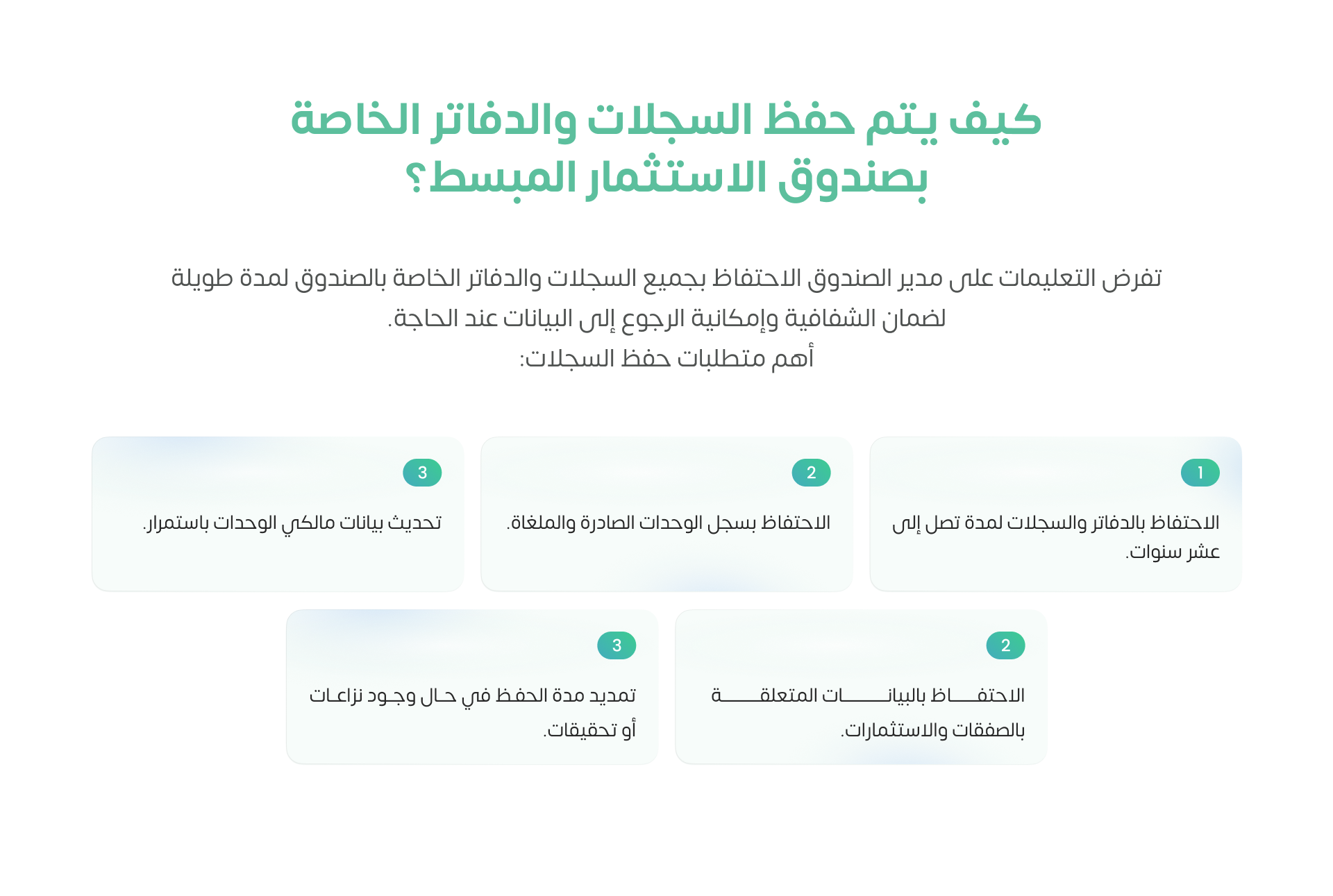 كيف يتم حفظ السجلات والدفاتر الخاصة بصندوق الاستثمار المبسط