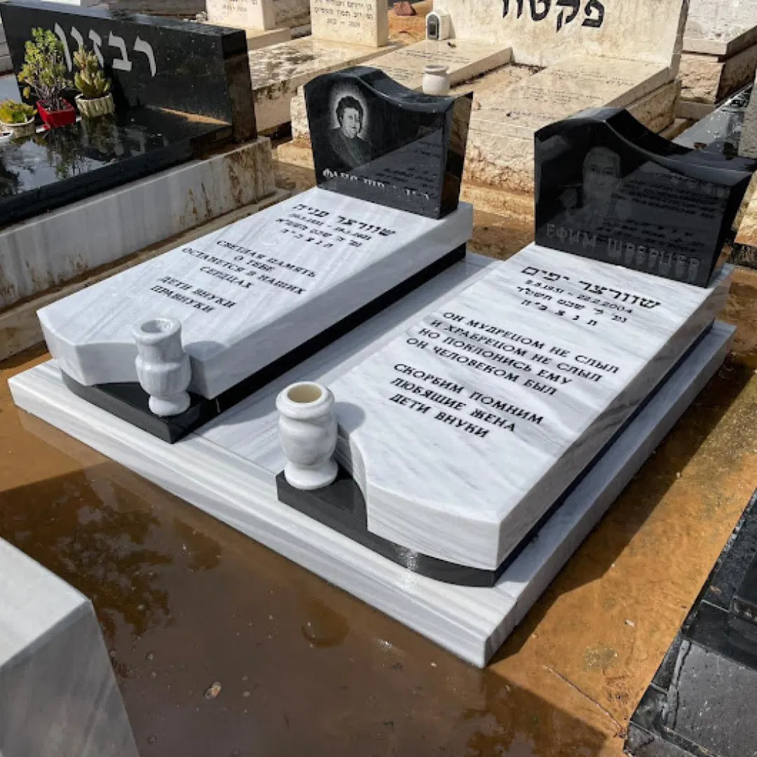 מצבה מיוחדת משולבת אבן וסלעי זכוכית ירוקה