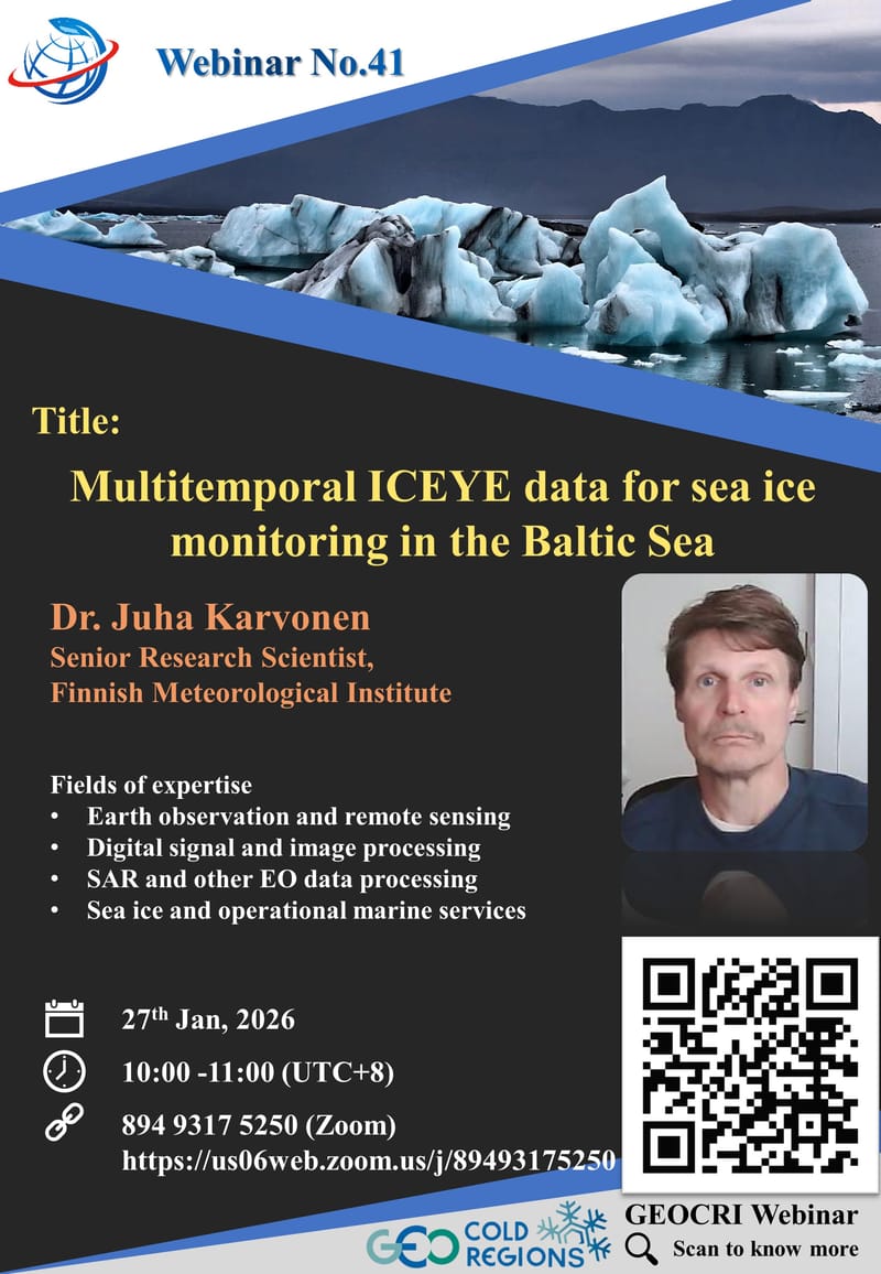 GEOCRI Webinar : Multitemporal ICEYE data for sea ice monitoring in the Baltic Sea