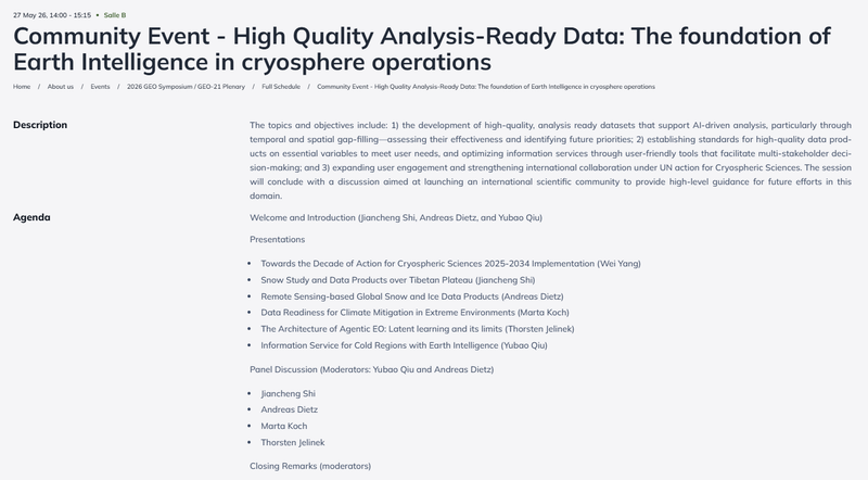 High Quality Analysis-Ready Data: The foundation of Earth Intelligence in cryosphere operations