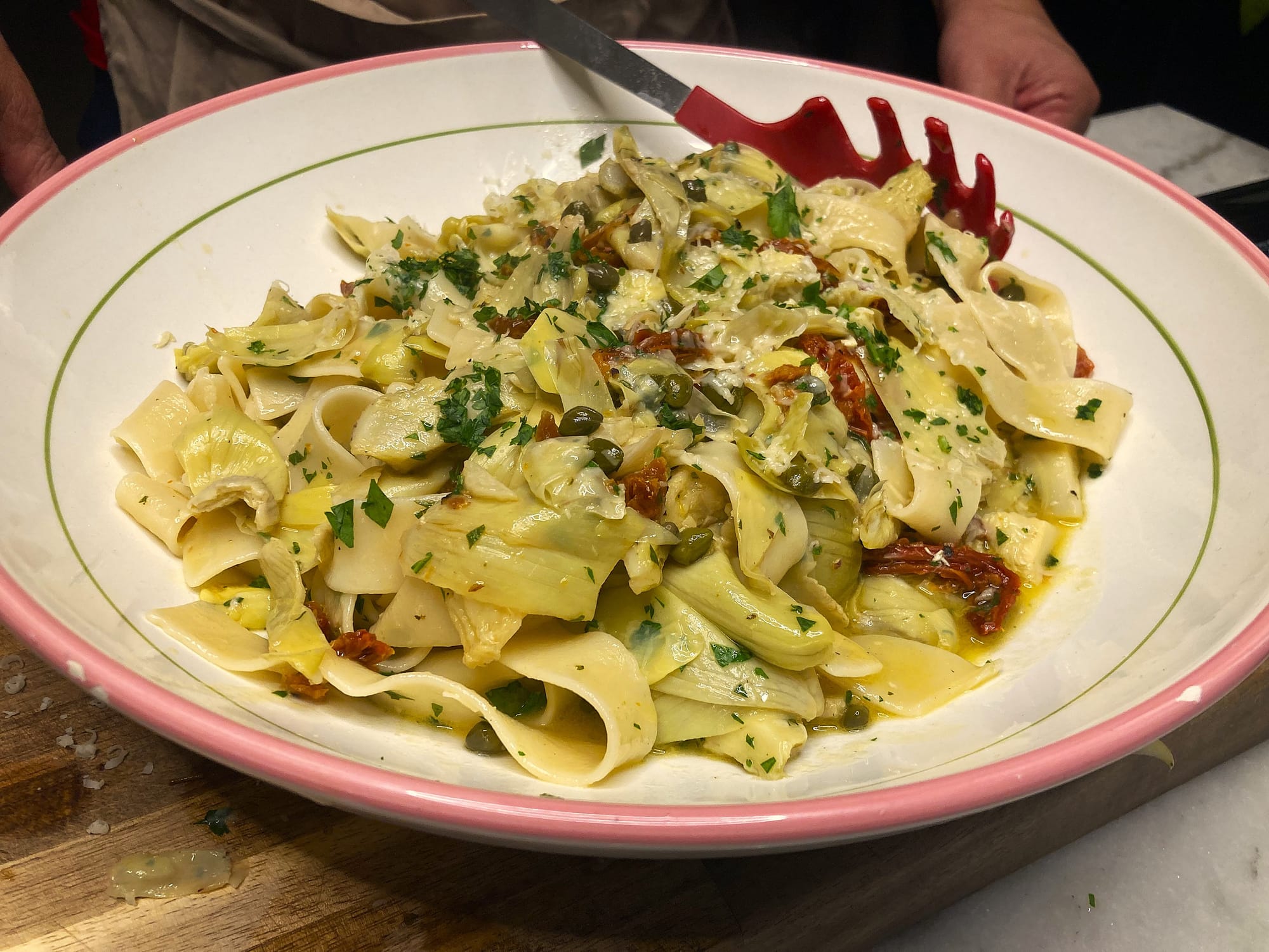 Garlic & Artichoke Pappardelle