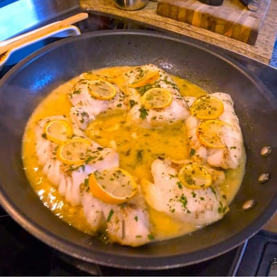 Broiled Cod in Garlic-Butter & Lemon
