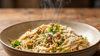 Spaghetti with Creamy Walnut Sauce (Salsa di Noci)