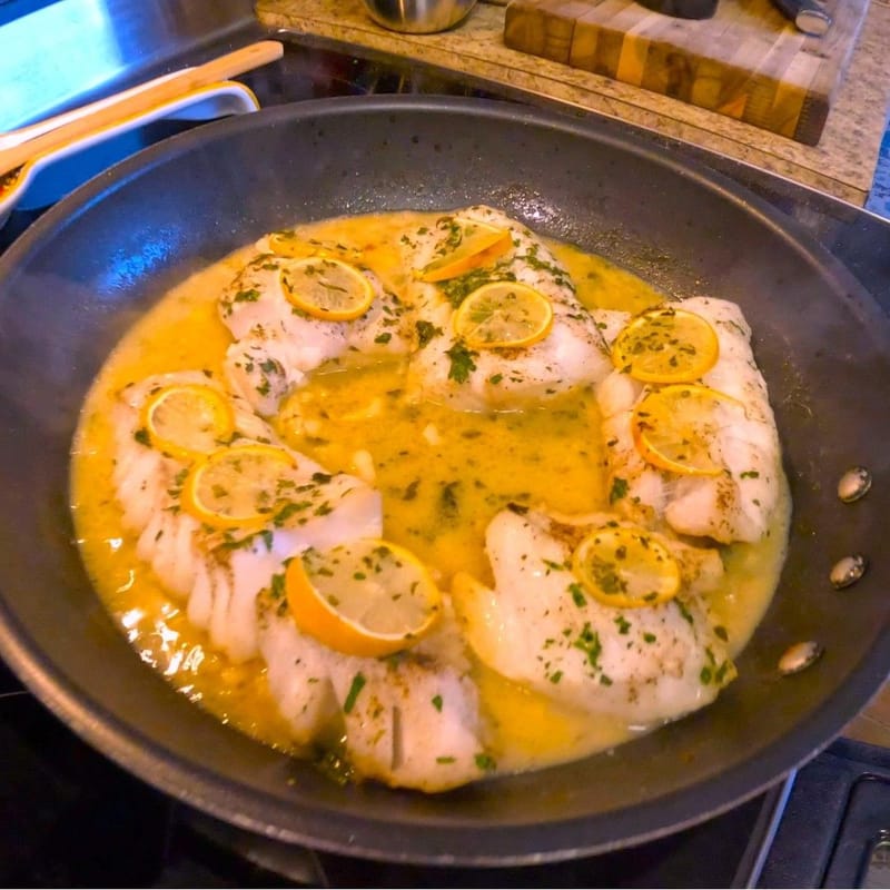 Broiled Cod in Garlic Butter & Lemon Wine Sauce | Brooklyn Broth...