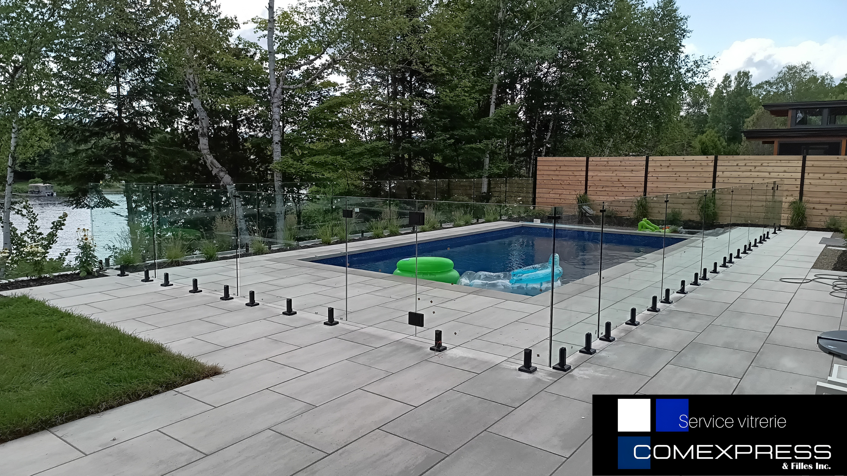 garde-corps en verre pour piscine extérieur, extra clair 12 mm, 