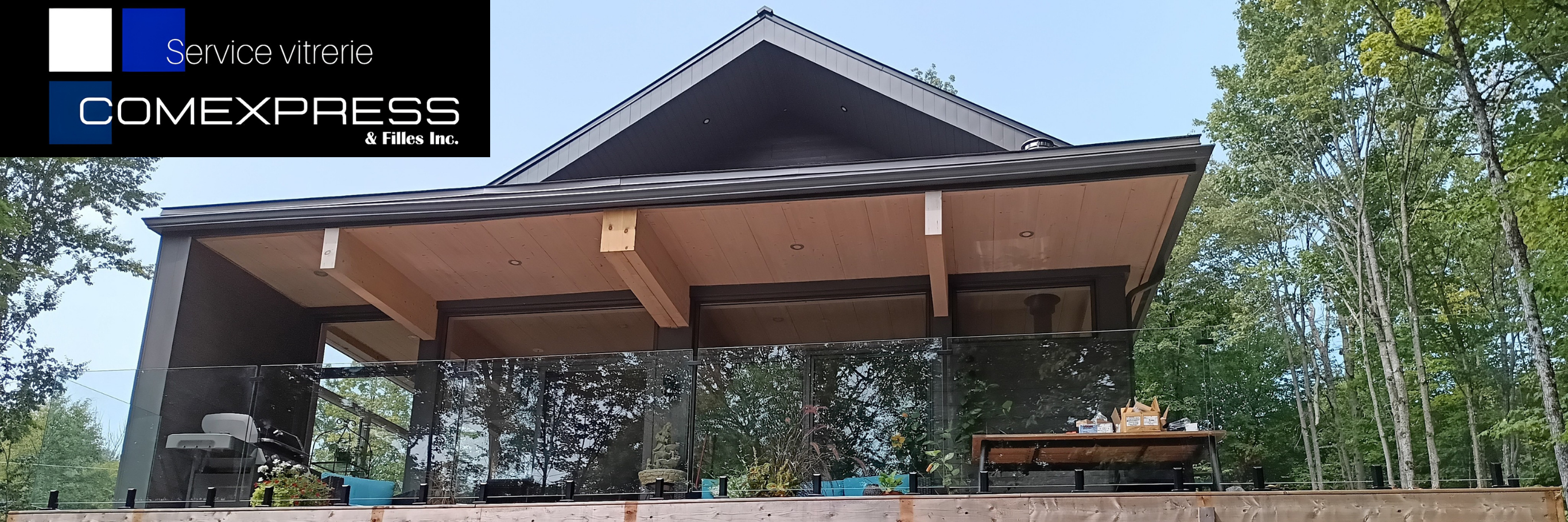 Rampe en verre extérieur sur mesure