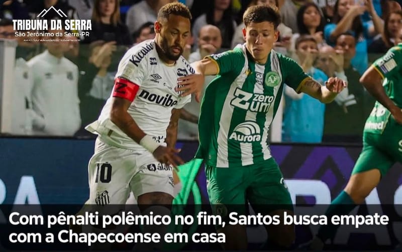 Com pênalti polêmico no fim, Santos busca empate com a Chapecoense em casa