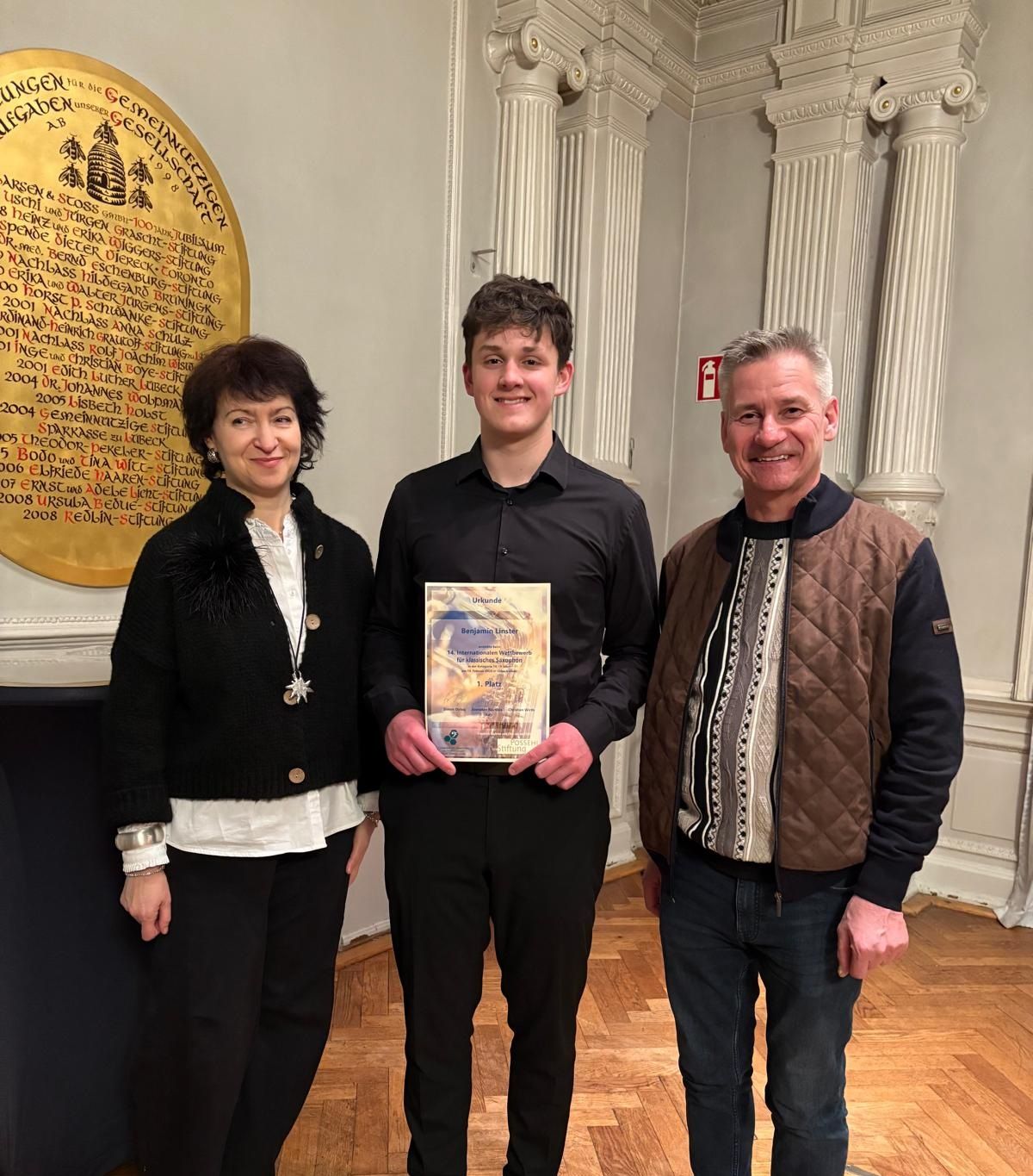 Wir gratulieren Benjamin Linster zum 1. Platz beim Internationalen Saxophonwettbewerb in Lübeck