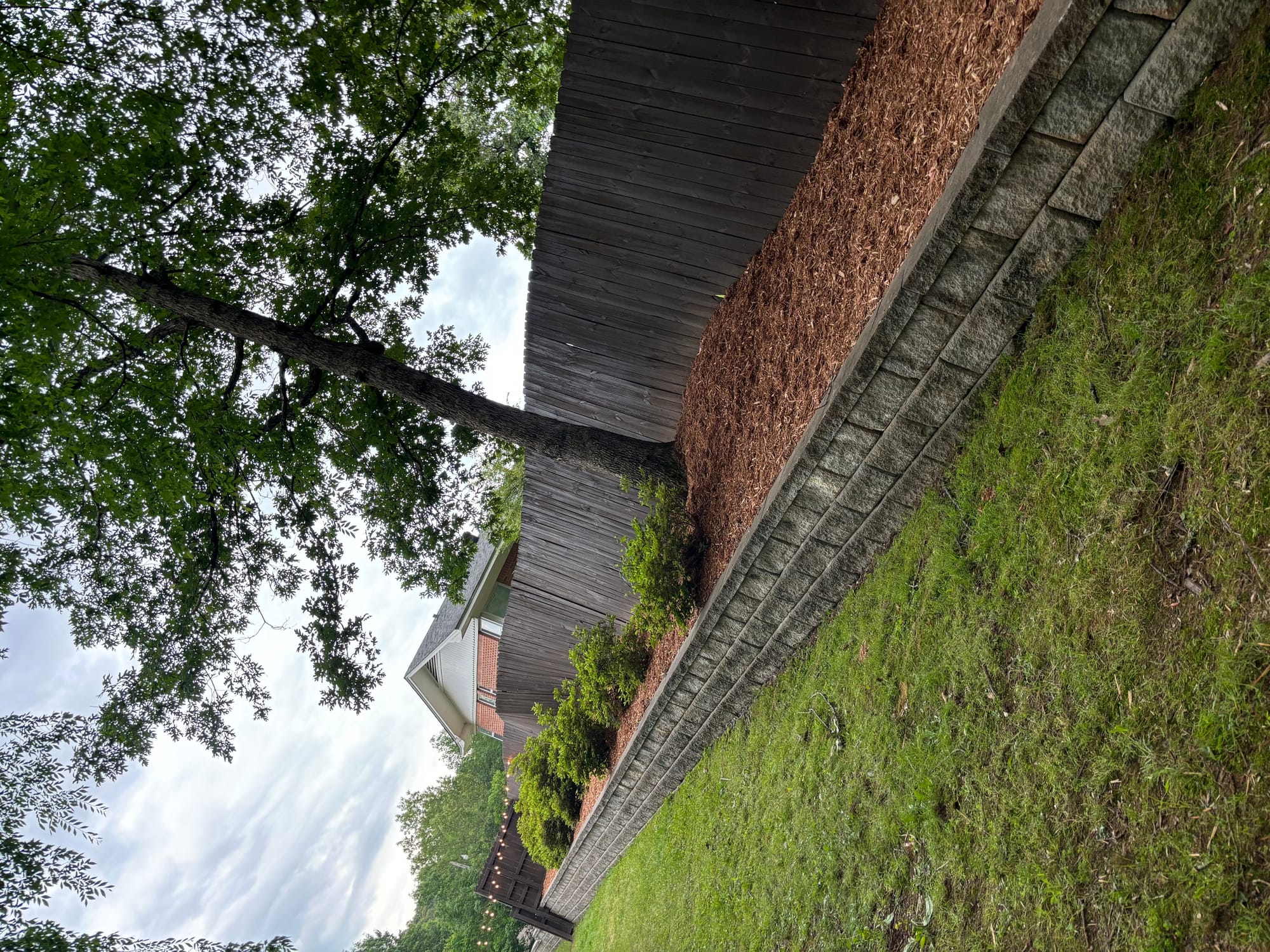 Retaining Wall Cedar Mulch