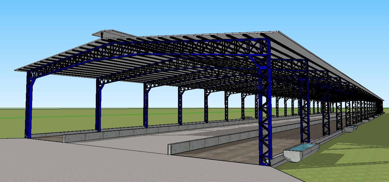 Callejon de alimentacion para bovinos de leche