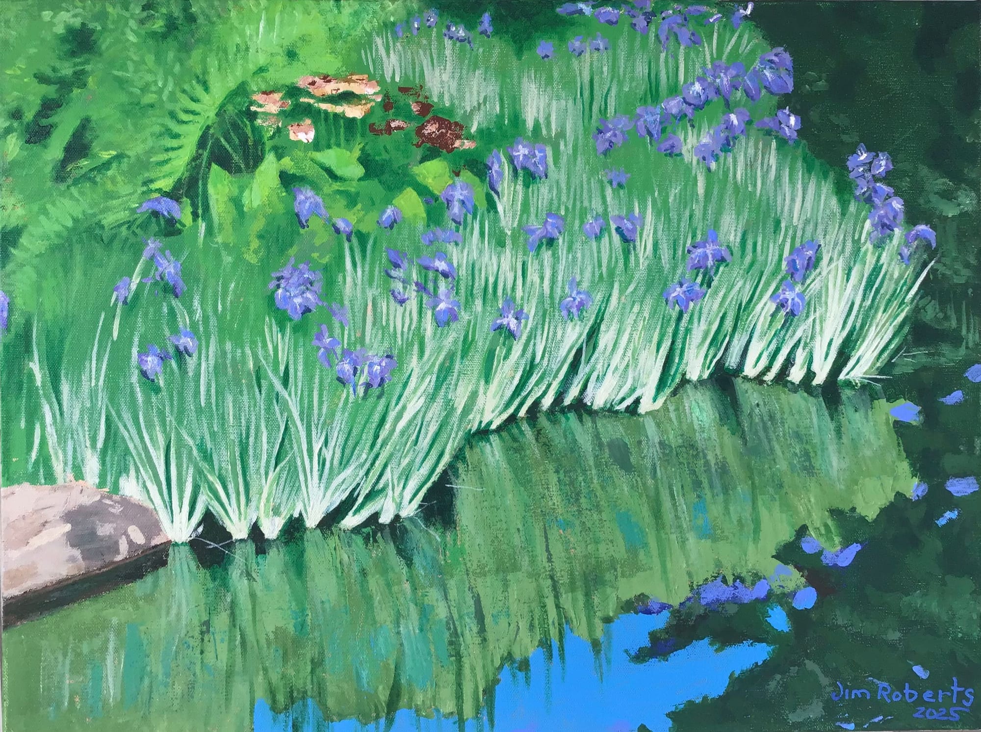 “IRISES AT THE WATER’S EDGE”