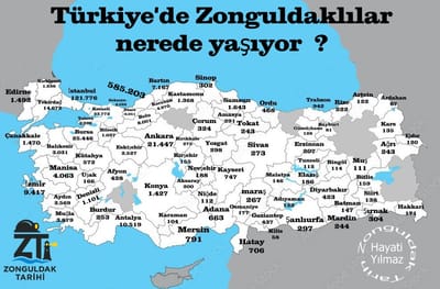 Türkiye'de Zonguldaklılar Nerede Yaşıyor ?