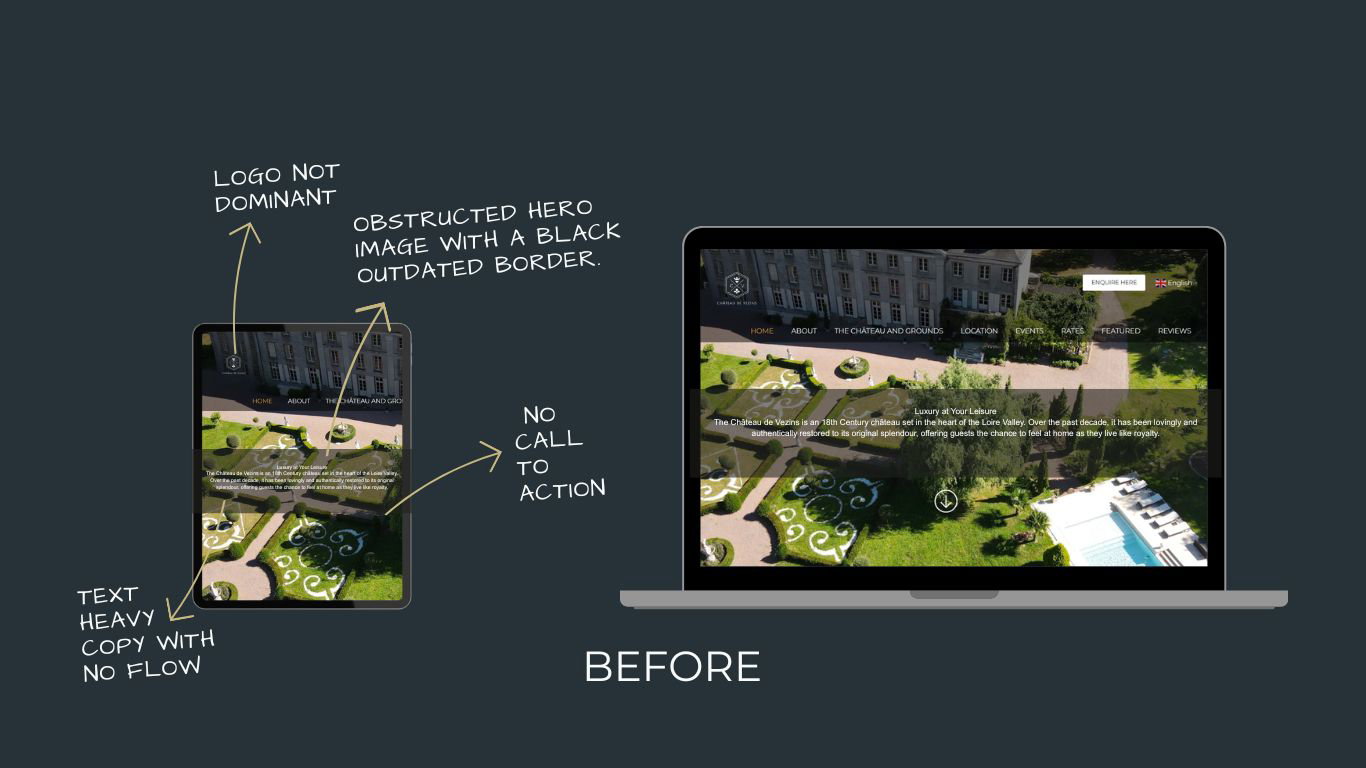 BoldMove.Media transformed Château de Vezins into a sophisticated luxury digital destination