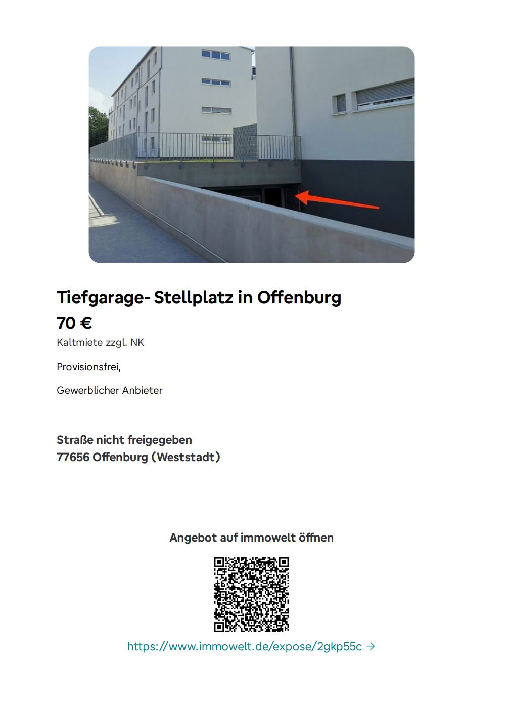 TG- Stellplatz in Offenburg