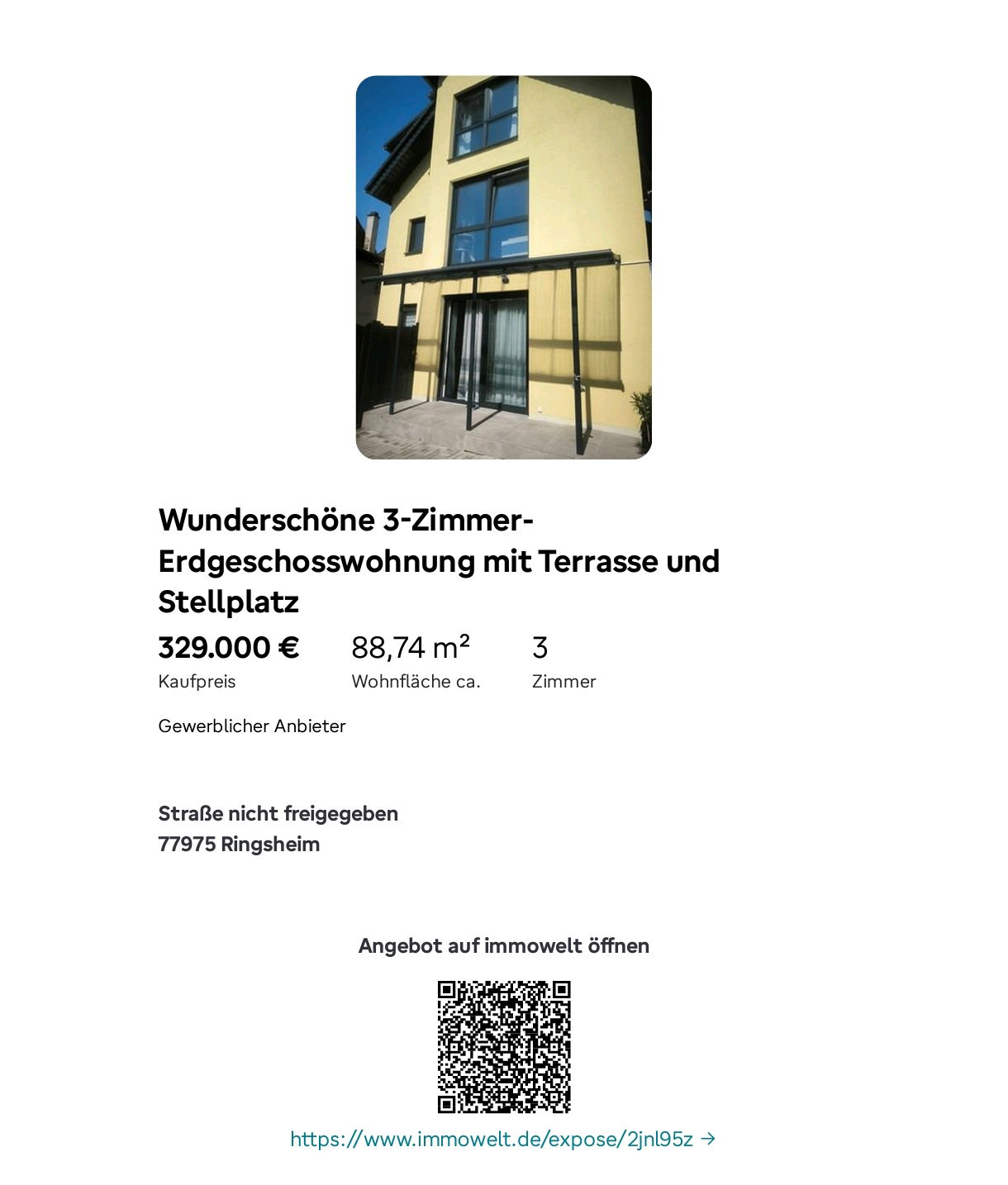 Wunderschöne 3 Zimmer-Wohnung in Ringsheim