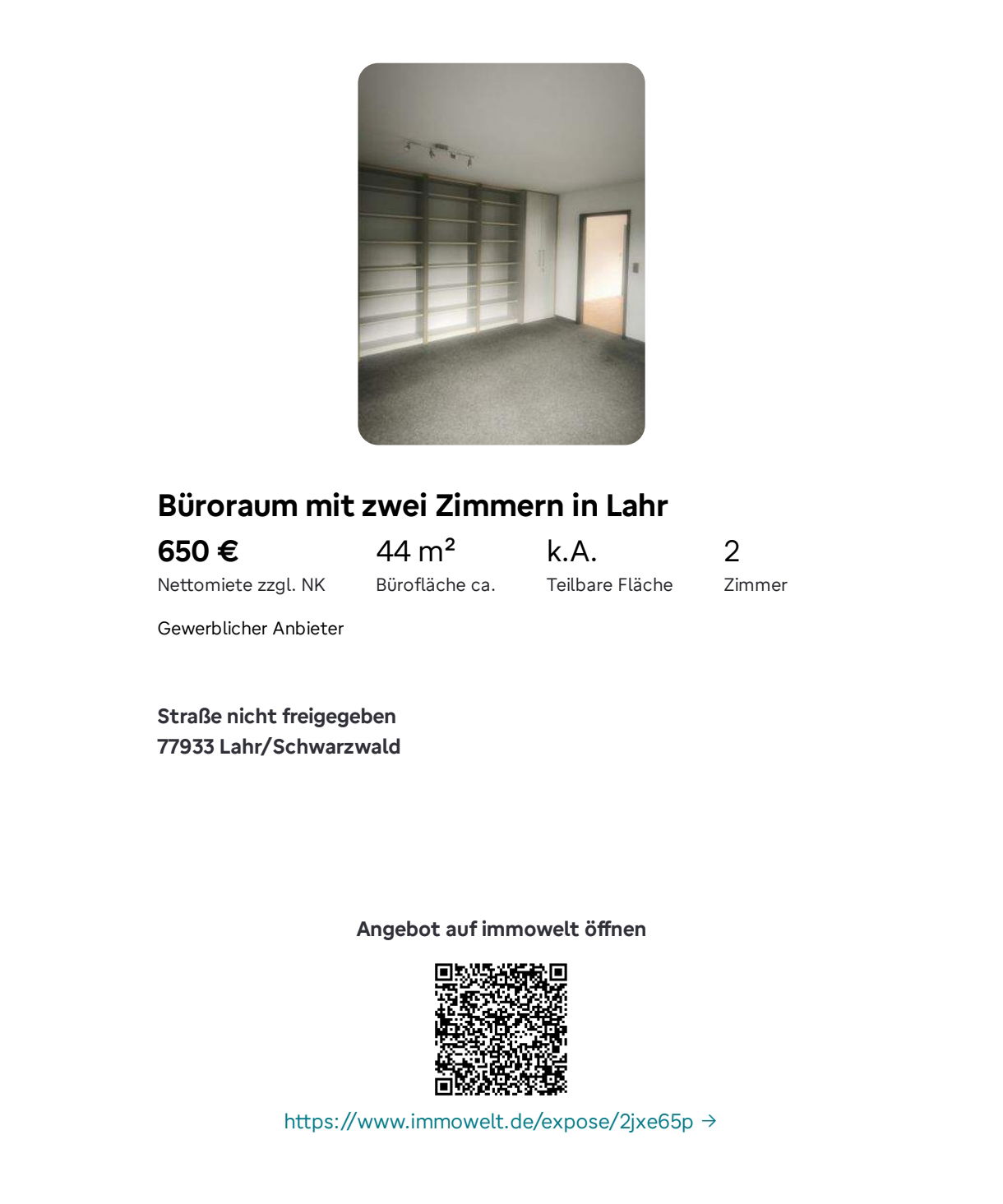 Zwei- Zimmer Büro in Lahr