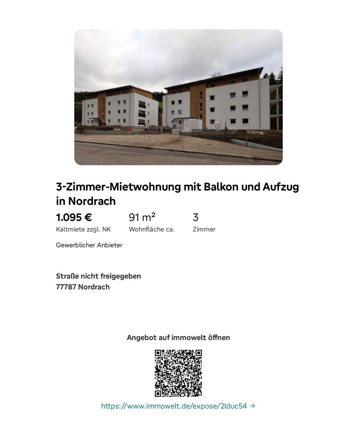 3 Zimmer Wohnung im 2OG in Nordrach