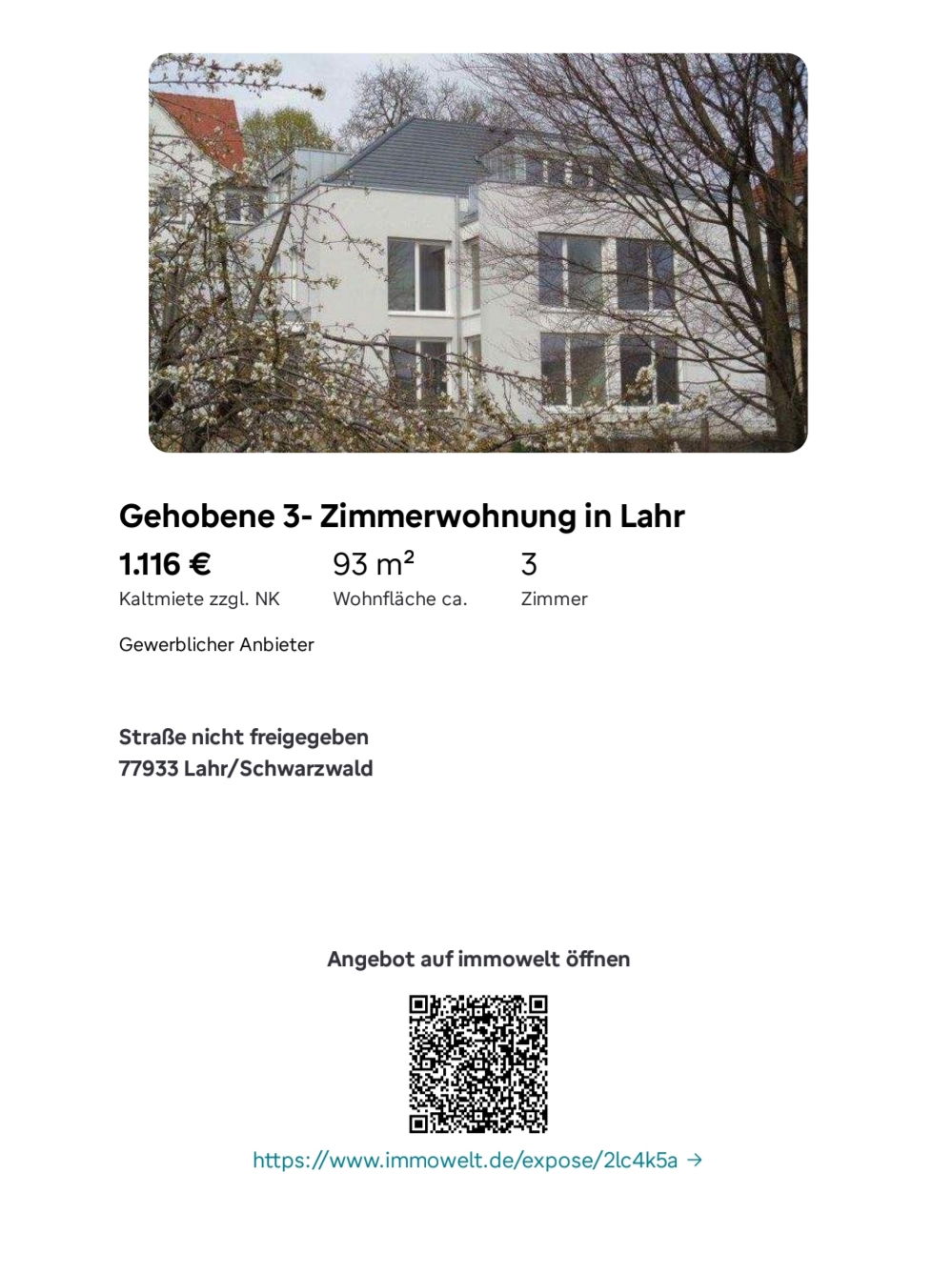 Gehobene 3 Zimmer-Erdgeschosswohnung in Lahr